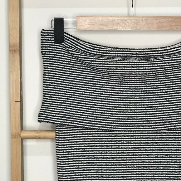 Witchery Black Striped Off Shoulder Knit Top S - Picture 9 of 13